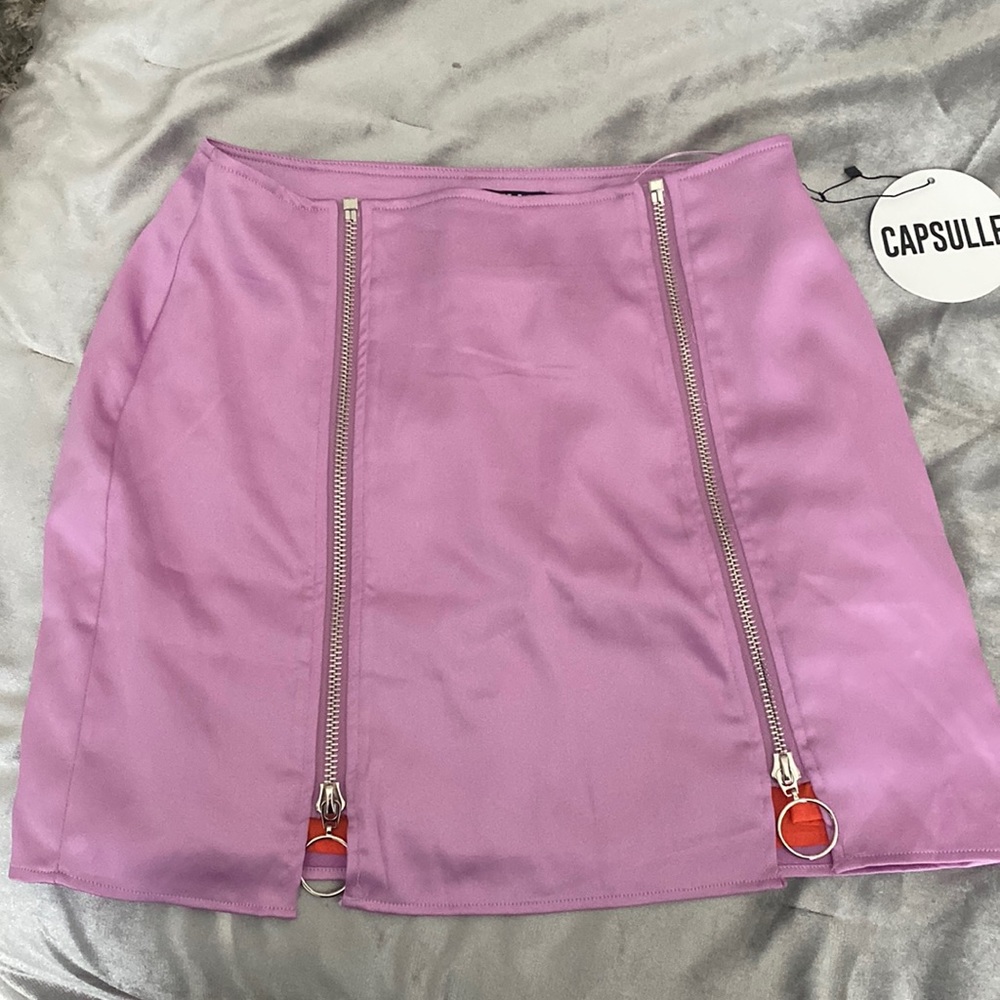 Capsulle purple satin skirt